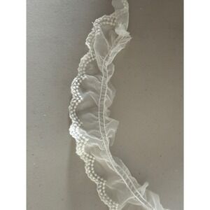 Ivory Lace Trim Ruffle Scalloped Edge Sewing Craft Embellishment DIY 2.25" Wide
